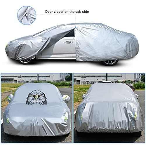  Waterproof Car Cover All Weather Snowproof UV Fit Sedan 200 to 215 inch 4