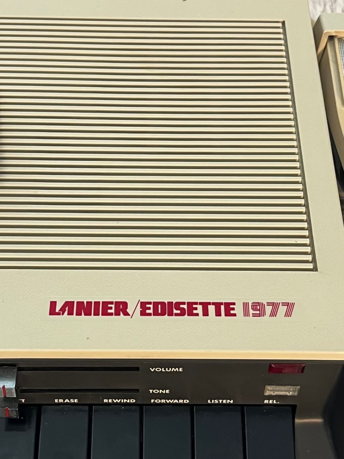 Lanier Edisette 1977 VTG Dictation Machine Tape Recorder W/ Foot Pedal Works 6