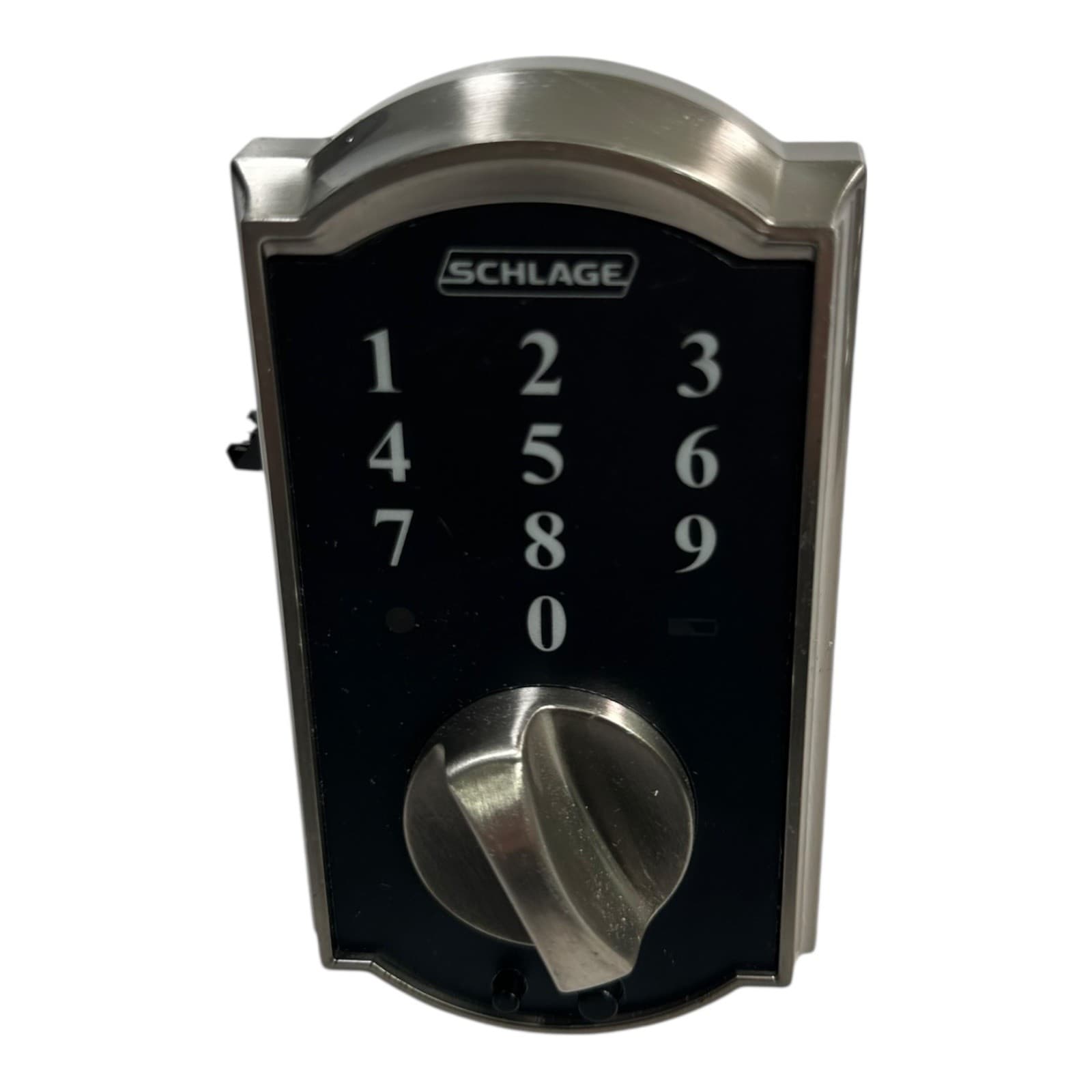 Schlage Keypad Deadbolt Lock Camelot Satin Nickel BE375 (Tested, No Screws) 2