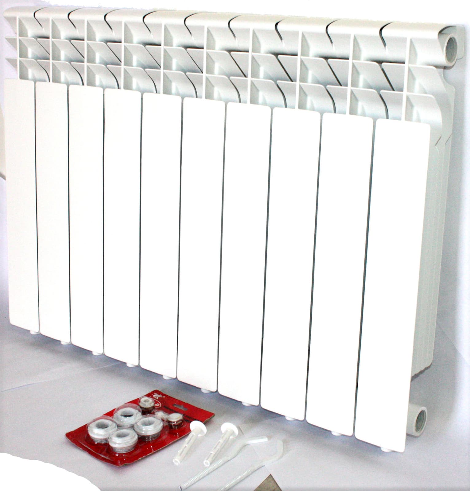 Bimetal Wall Mount 10 Panels Aluminum Water Radiator Heater Boiler Heating 5