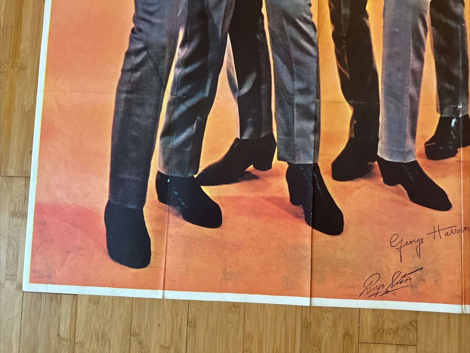 HUGE The Beatles 1964 Poster USA 39” x 55” Dezo Hoffman Auto-Signed Nehru Jacket 3