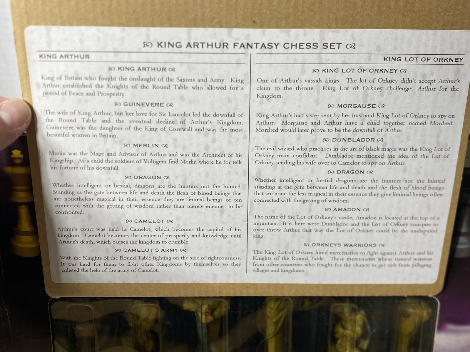 The Chessman King Arthur Fantasy Chess Set 5042 Summit Collection NIB 4