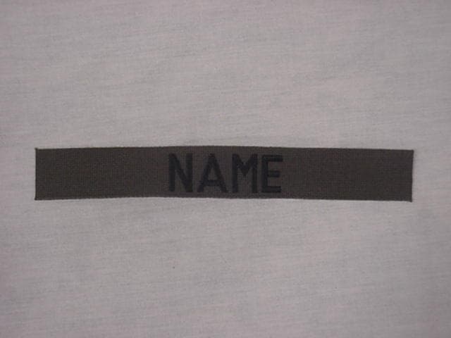 CUSTOM EMBROIDERED OD GREEN NAME TAPE, NEW, SEW ON*