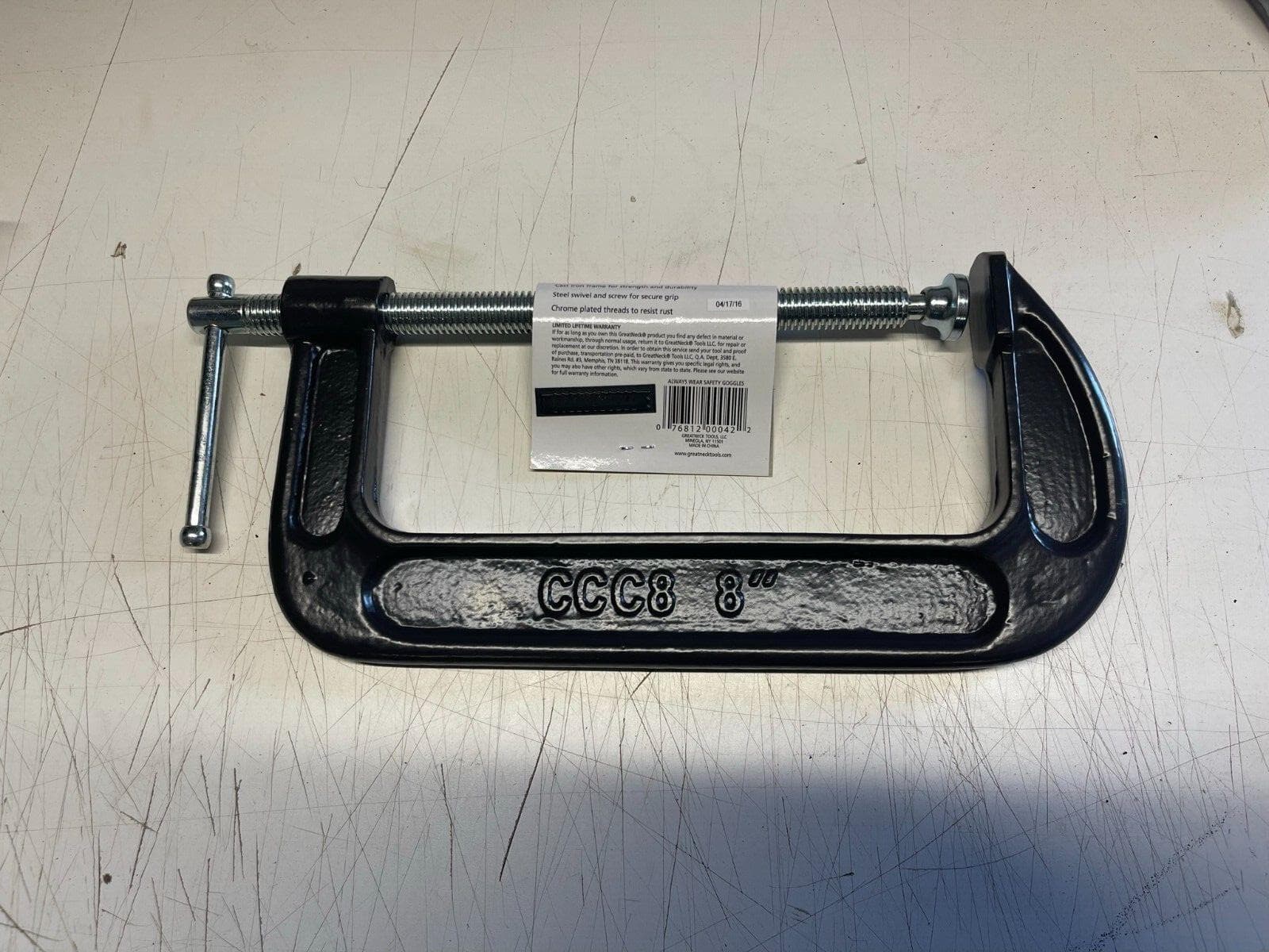 8 Inch C-Clamp GreatNeck Heavy Duty Cast Iron CCC8 Wood Working Carpentry 3