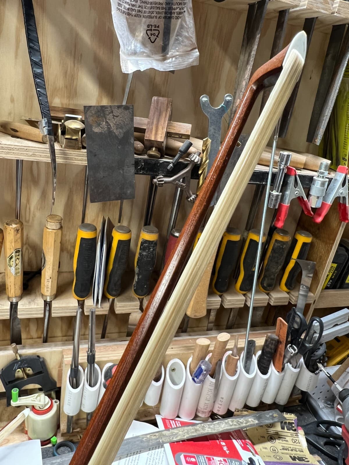 1/4 Size Violin Bow Advanced Wood Warm Tone Natural Horsehair 4