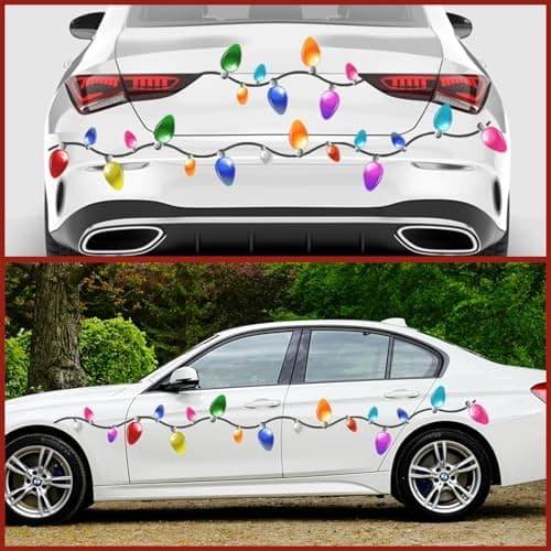 48 Pcs Christmas Car Reflective Bulbs Magnets 48 Pcs Car Reflective Magnets 4