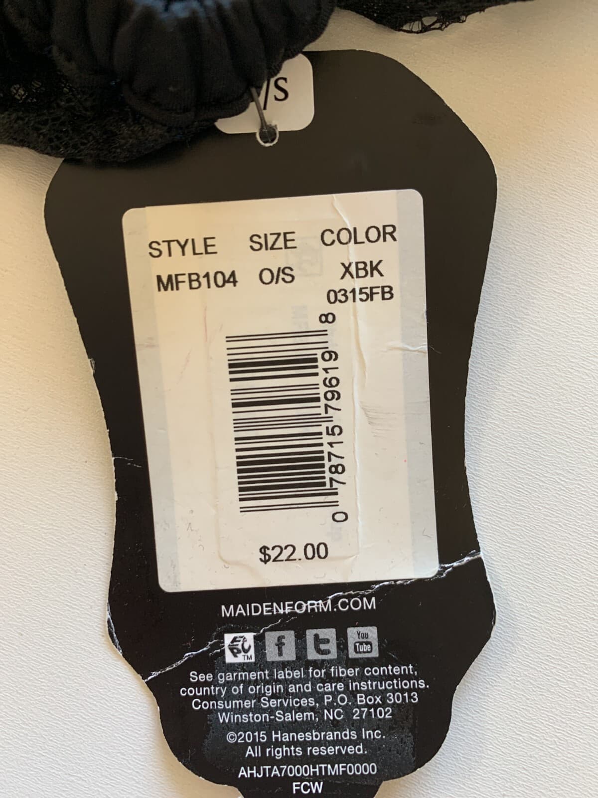 NWT Maidenform Sz OS One Size Super Sexy Big Floral Lace Garter MFB104 Black 6