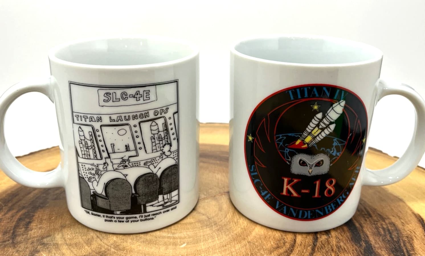 2 Titan IV Rocket Launch Ops Mugs K-18 Vanderberg AFB SLC-4E