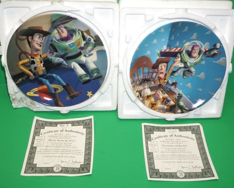 TOY STORY PORCELAIN PLATES~Complete Set of 4~Bradford Exchange~DISNEY~PIXAR 2