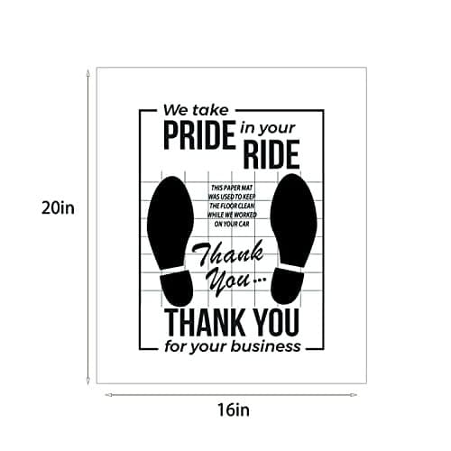 White Car Paper Floor Mats : Pcs Disposable Floor Cars Auto Vehicles 50 3