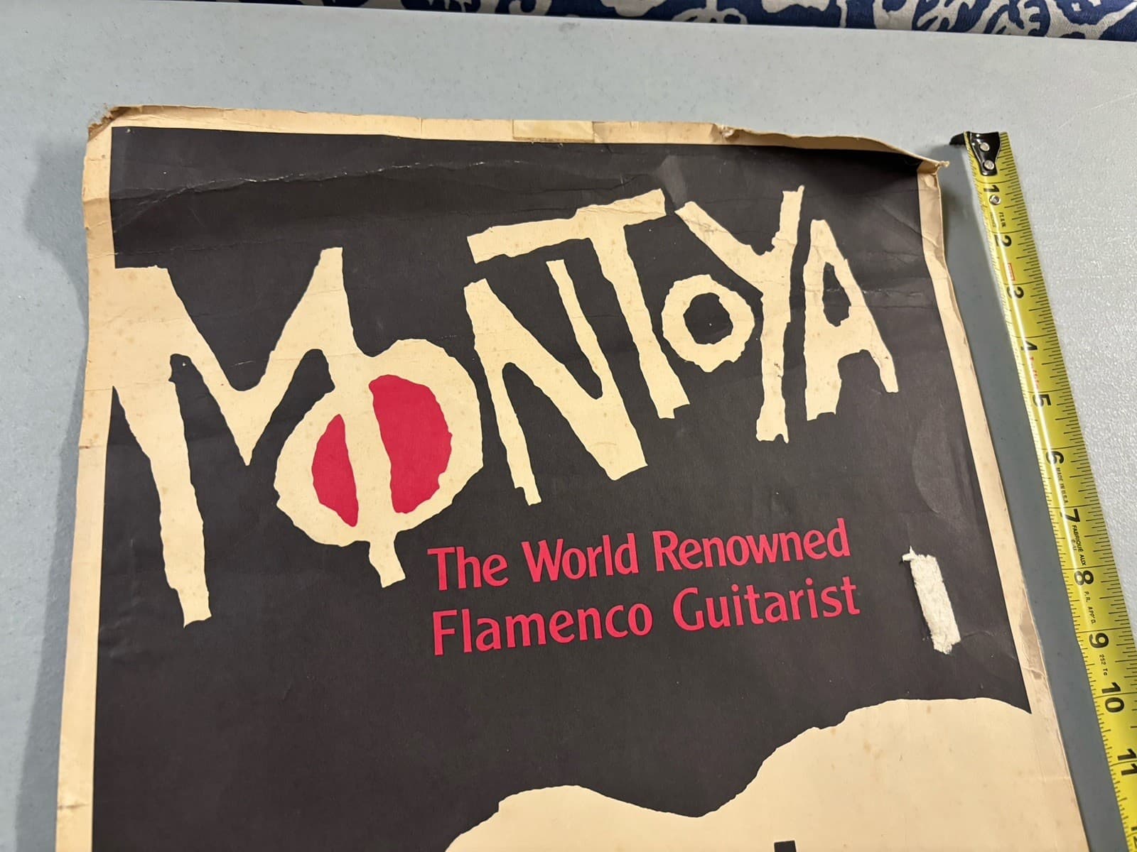 Carlos MONTOYA Flamenco GUITAR Cardboard CONCERT POSTER 1984 6