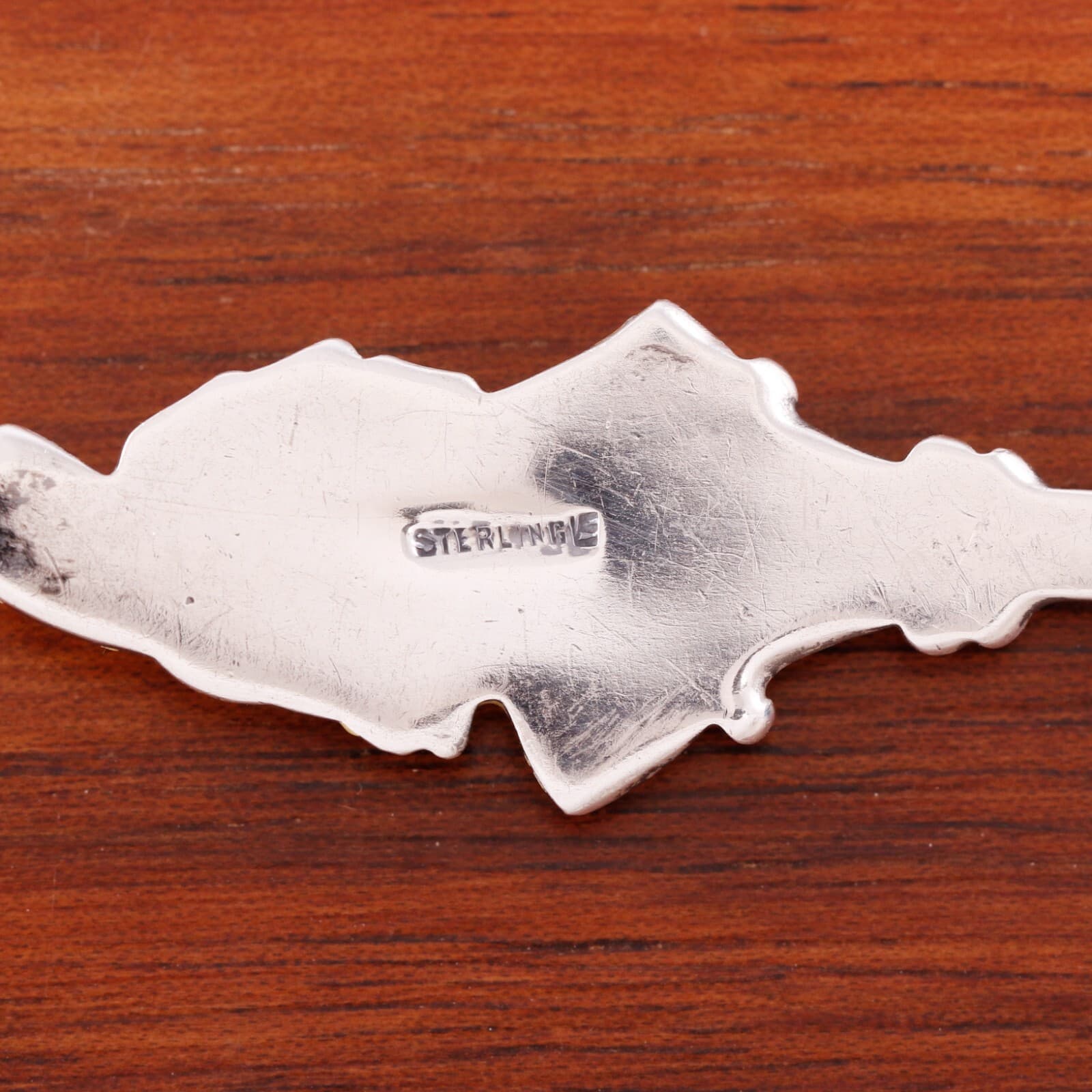 CANADIAN STERLING SILVER & ENAMEL SOUVENIR SPOON NATIVE AMERICAN " BANFF " 6