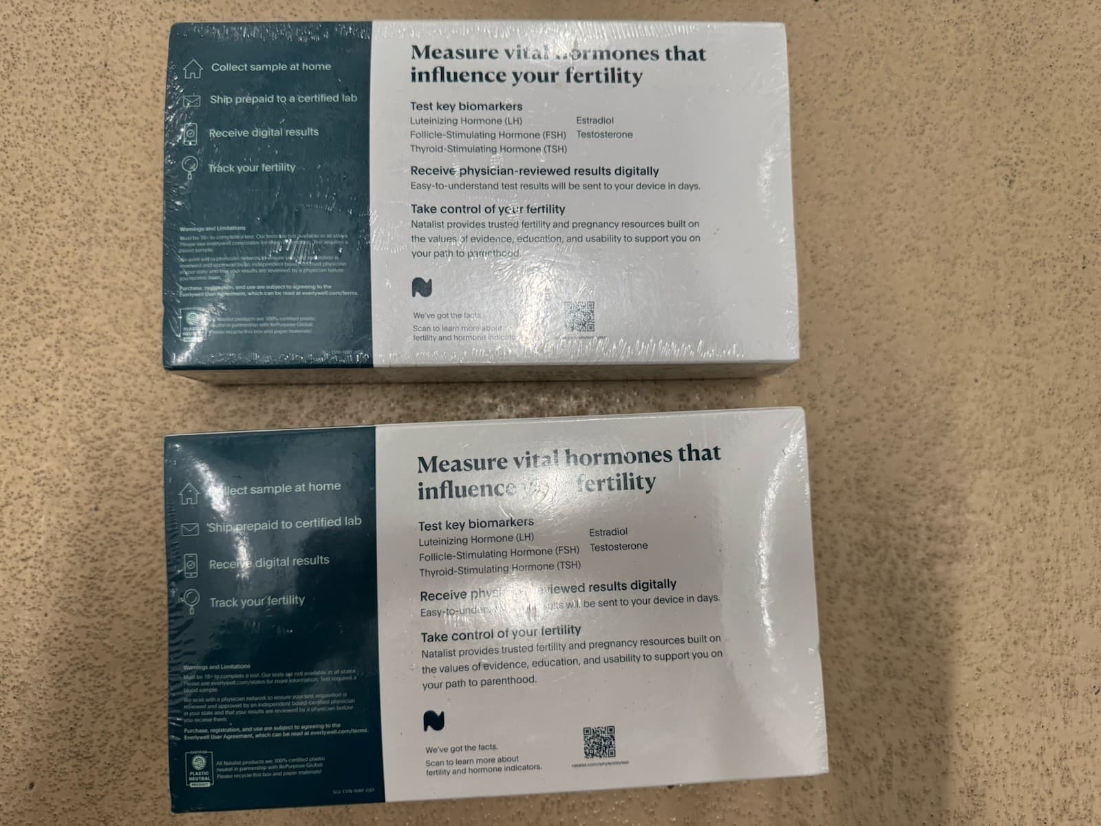 2 Boxes Natalist Women’s At-Home Fertility Hormone Test Kit by Everlywell Sealed 3