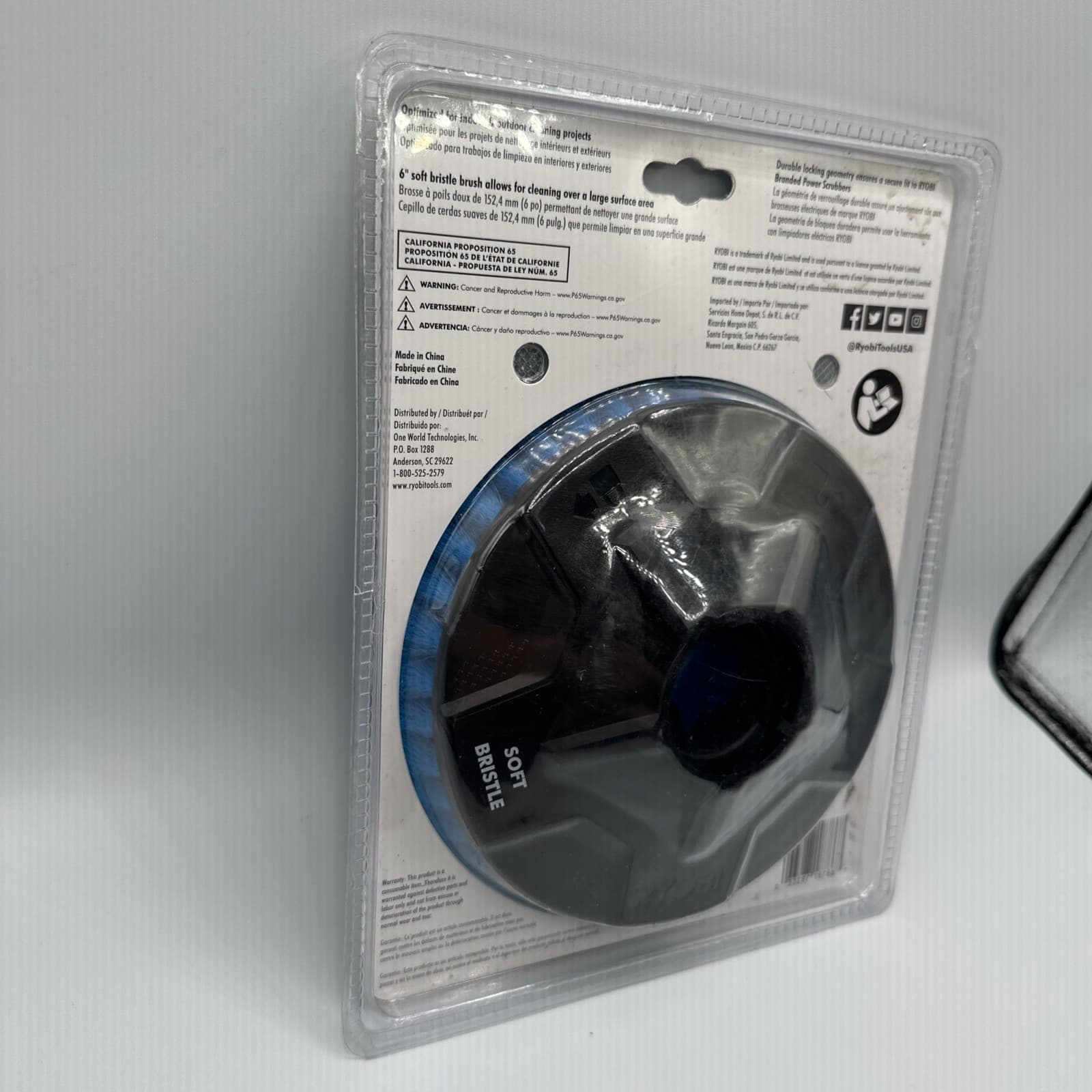 Ryobi 6" Soft Bristle Brush A95SB1 for P4500 P4510 Power Scrubber Tool New 6