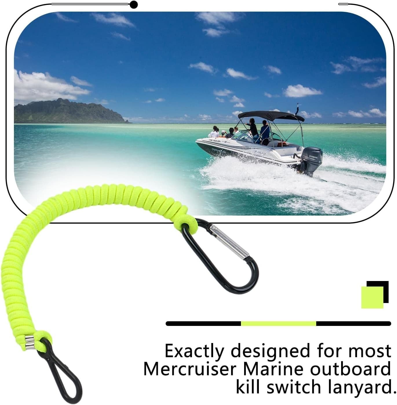 Boat Key Lanyard Fit Most Marine Outboard Replace 8M0092850 Boat Engine Stop Kil 4