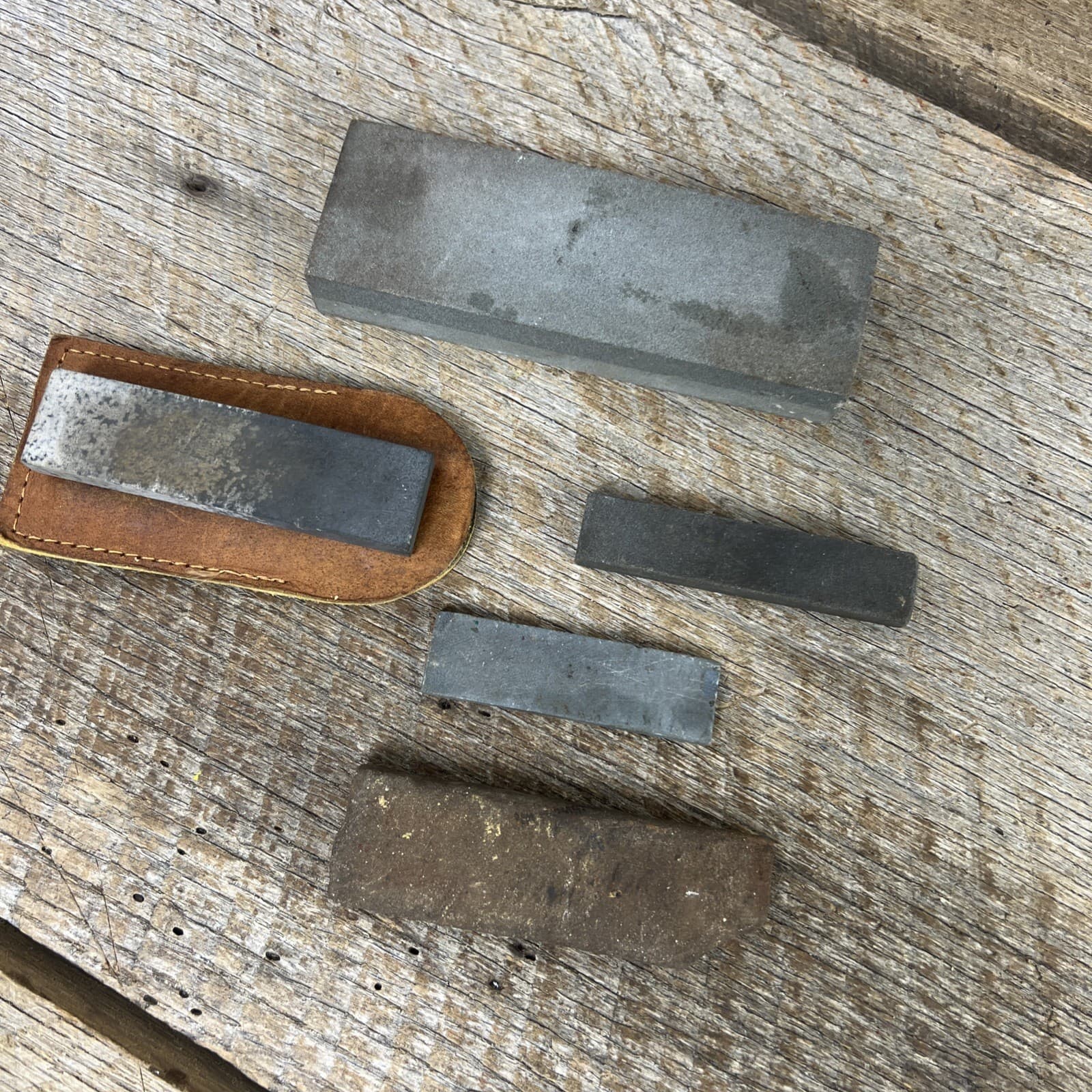 Whet Rock Abrasive Sharpening Stone Lot Pocket Knife Butcher Knives Shop Tools