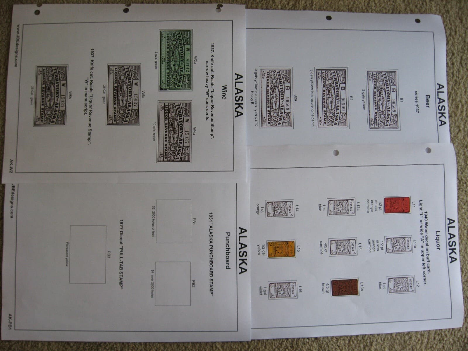 State Revenue stamps Album Pages on 1 DVD. AL - WY plus DC Total of 51 4