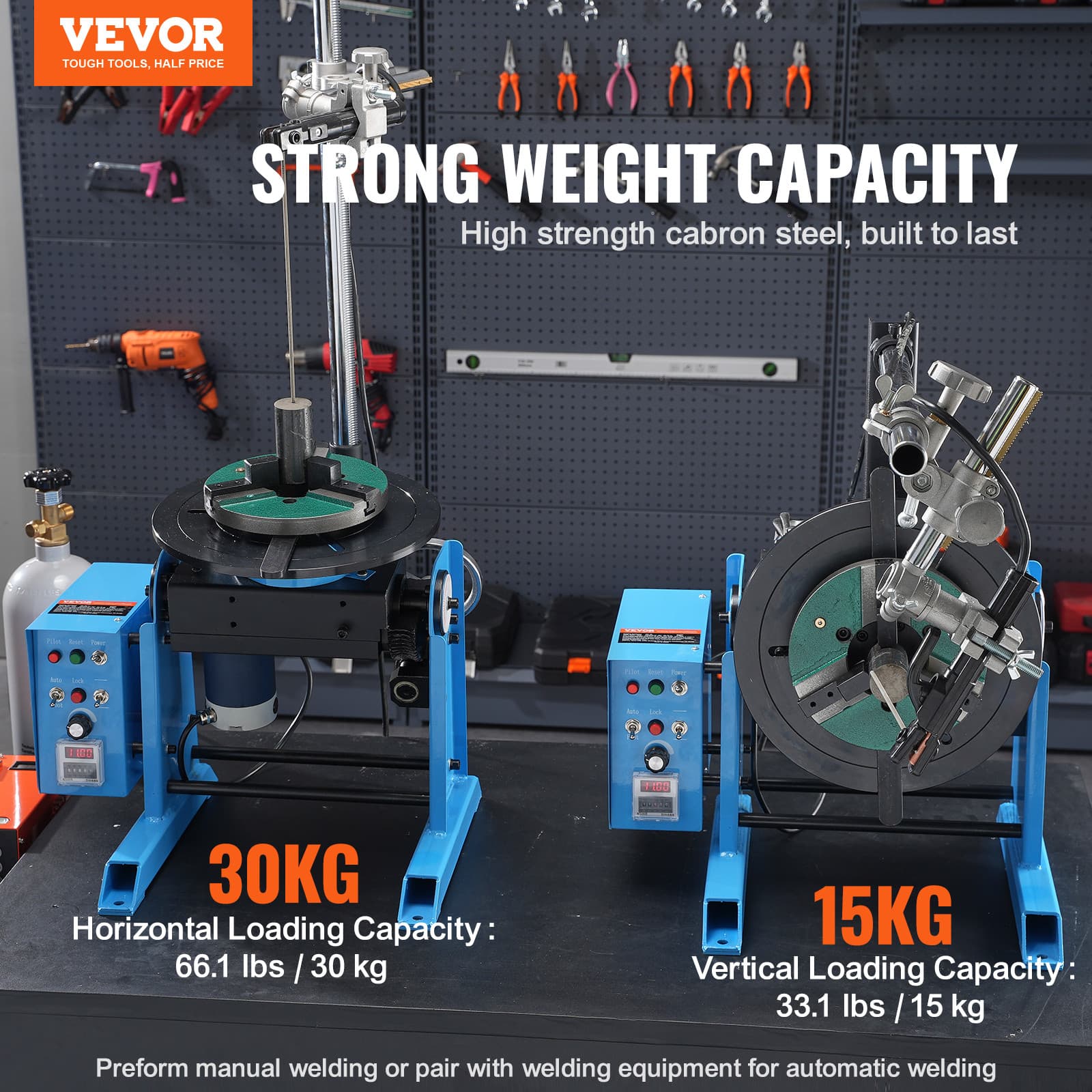 VEVOR 30KG Rotary Welding Positioner 0-90° Positioning Turntable Table 1-12RPM 2