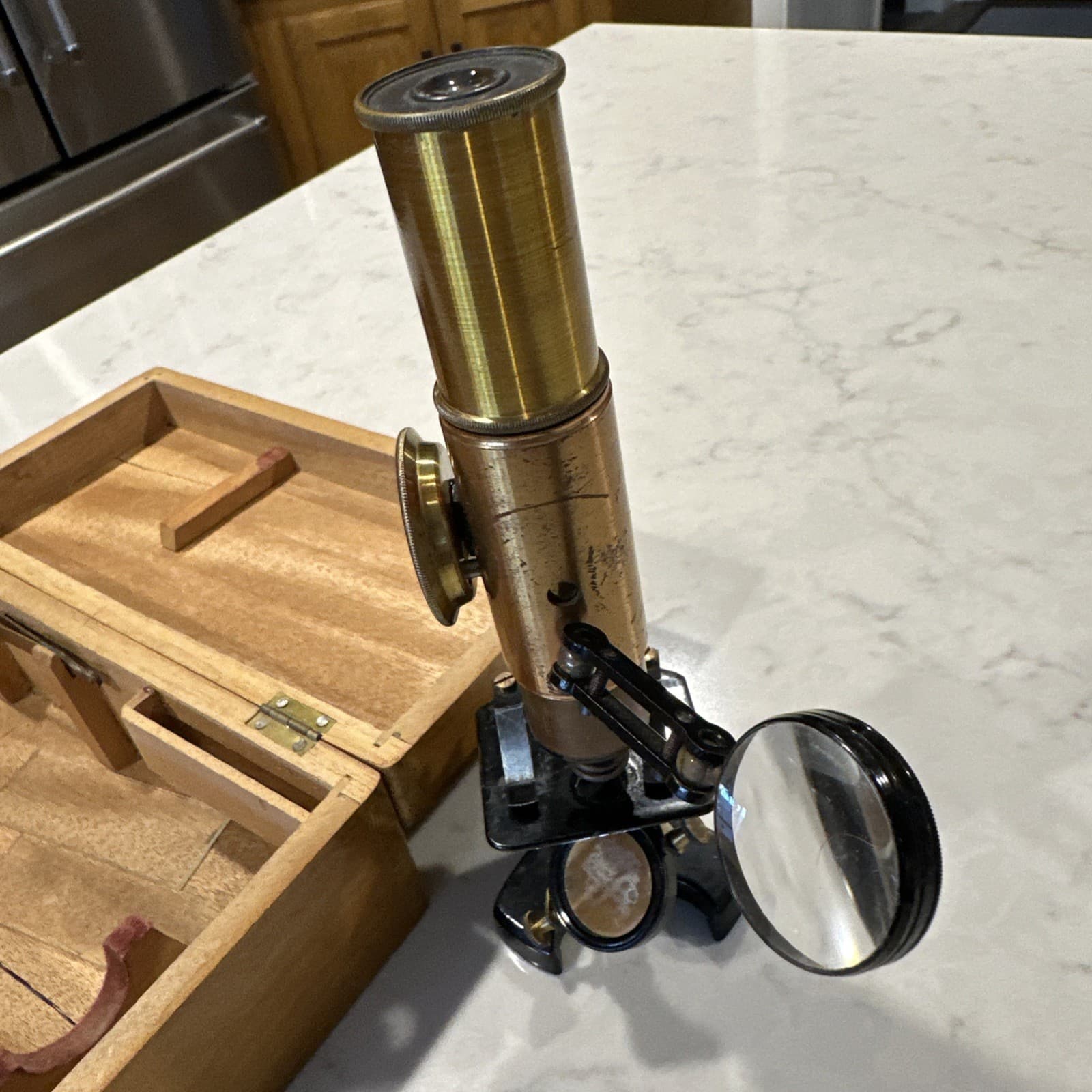 Antique Brass Number 13 Field Microscope 3