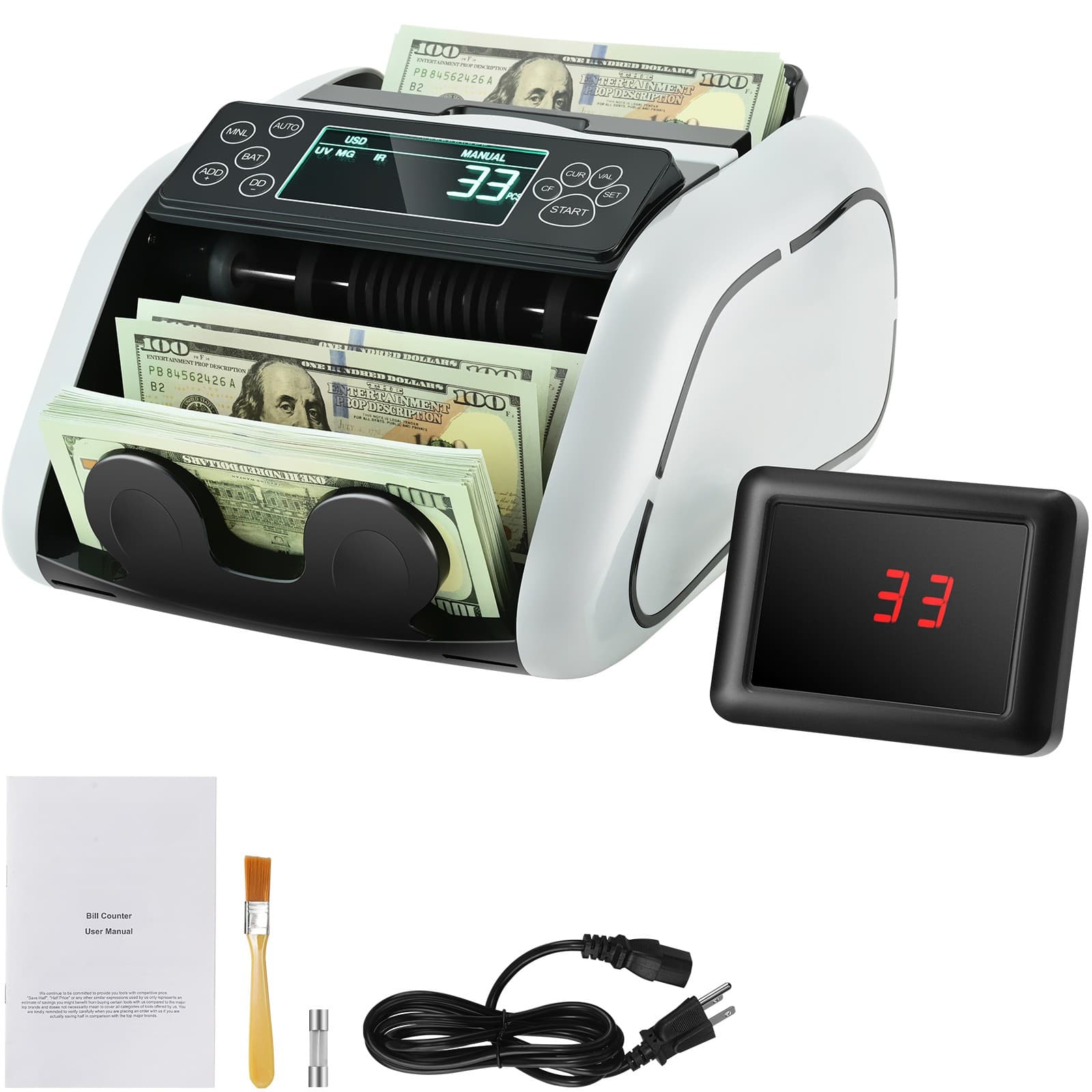 Uimoso Money Counter Machine Bill Counter with UV MG IR DD Counterfeit Detection