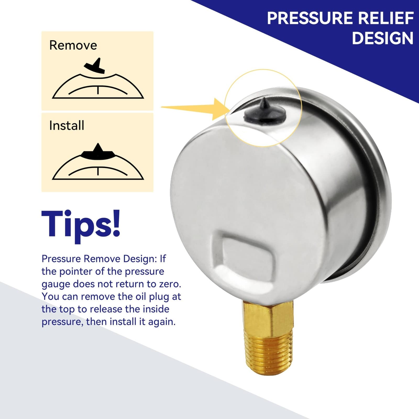 HFS(R) -30 inhg/0/150 psiI Vacuum Pressure Compound Gauge, /4" NPT Lower Mount 5