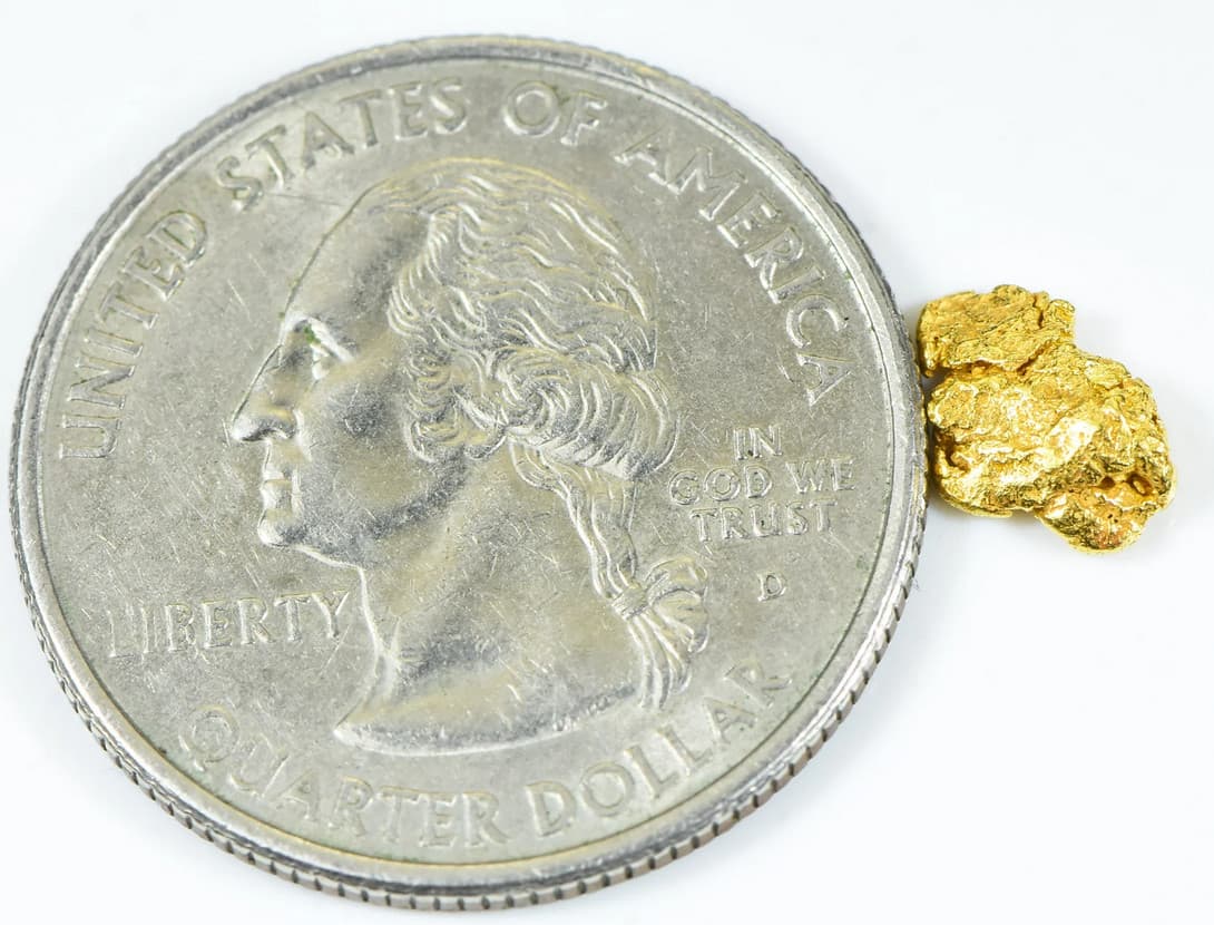 PURE GOLD NUGGET ALASKAN YUKON BC NATURAL SMALL ROCK GENUINE RAW FINE 22k .5g 3