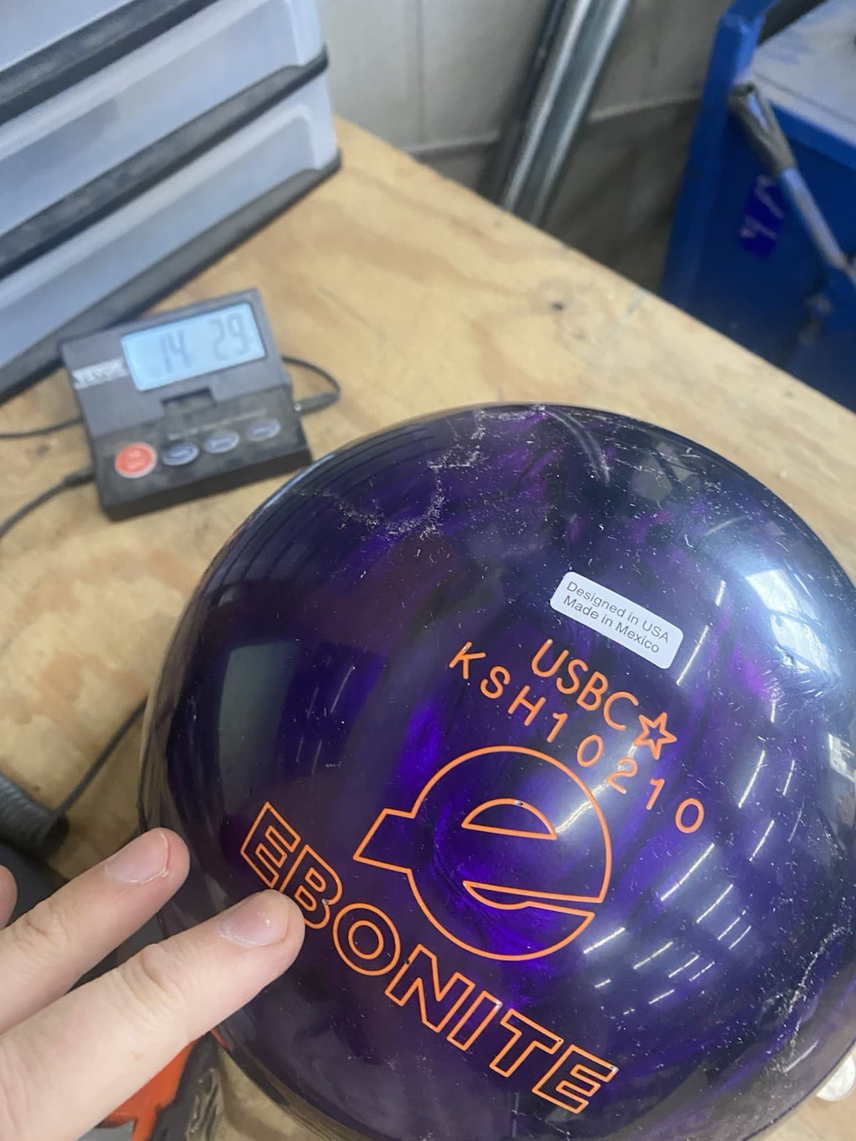 14 Pound-Ebonite "GB4 HYBRID PURPLE" NOT DRILLED