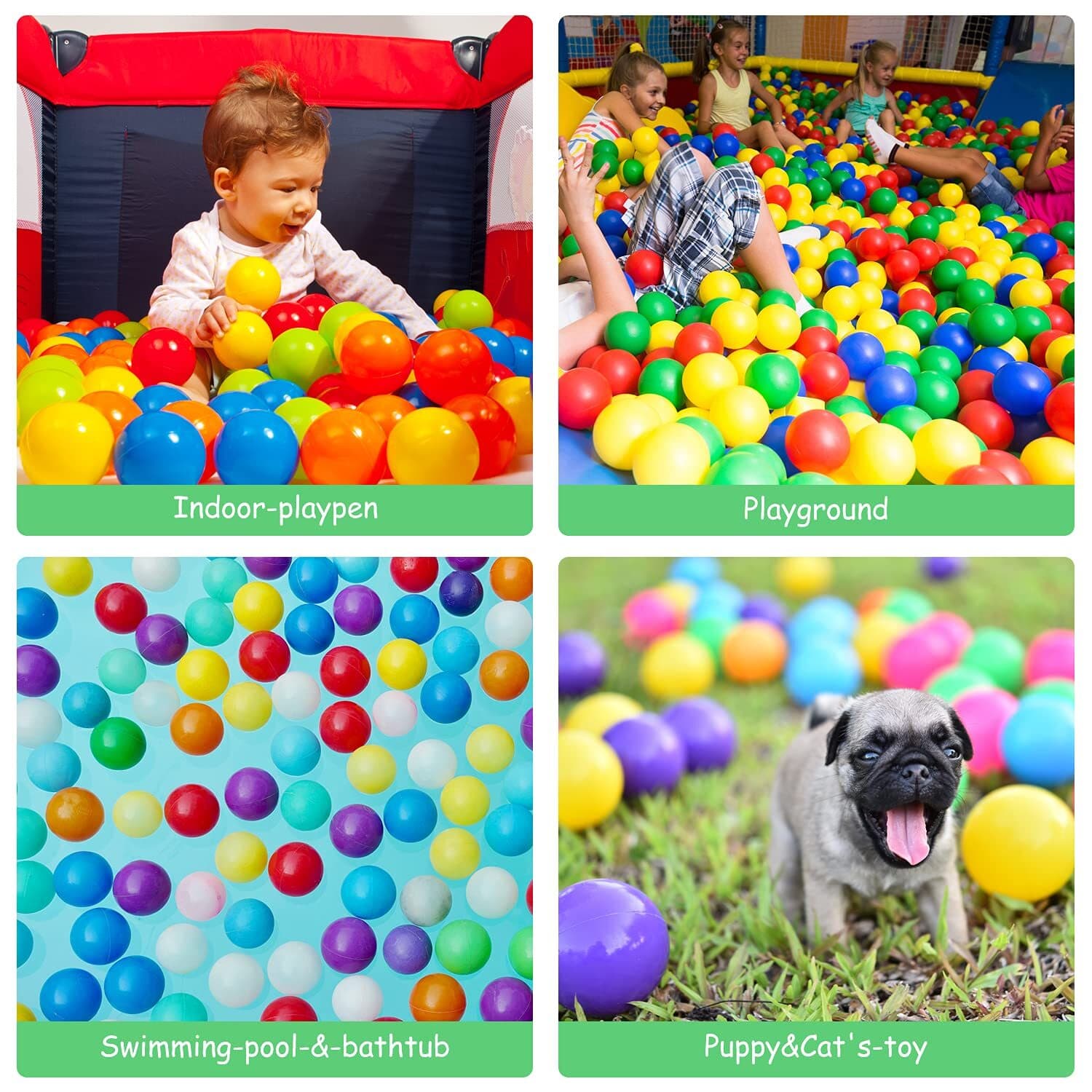 Ball Pit Balls Phthalate Free BPA Free Crush Proof Plastic - 7 Bright Colors ... 5