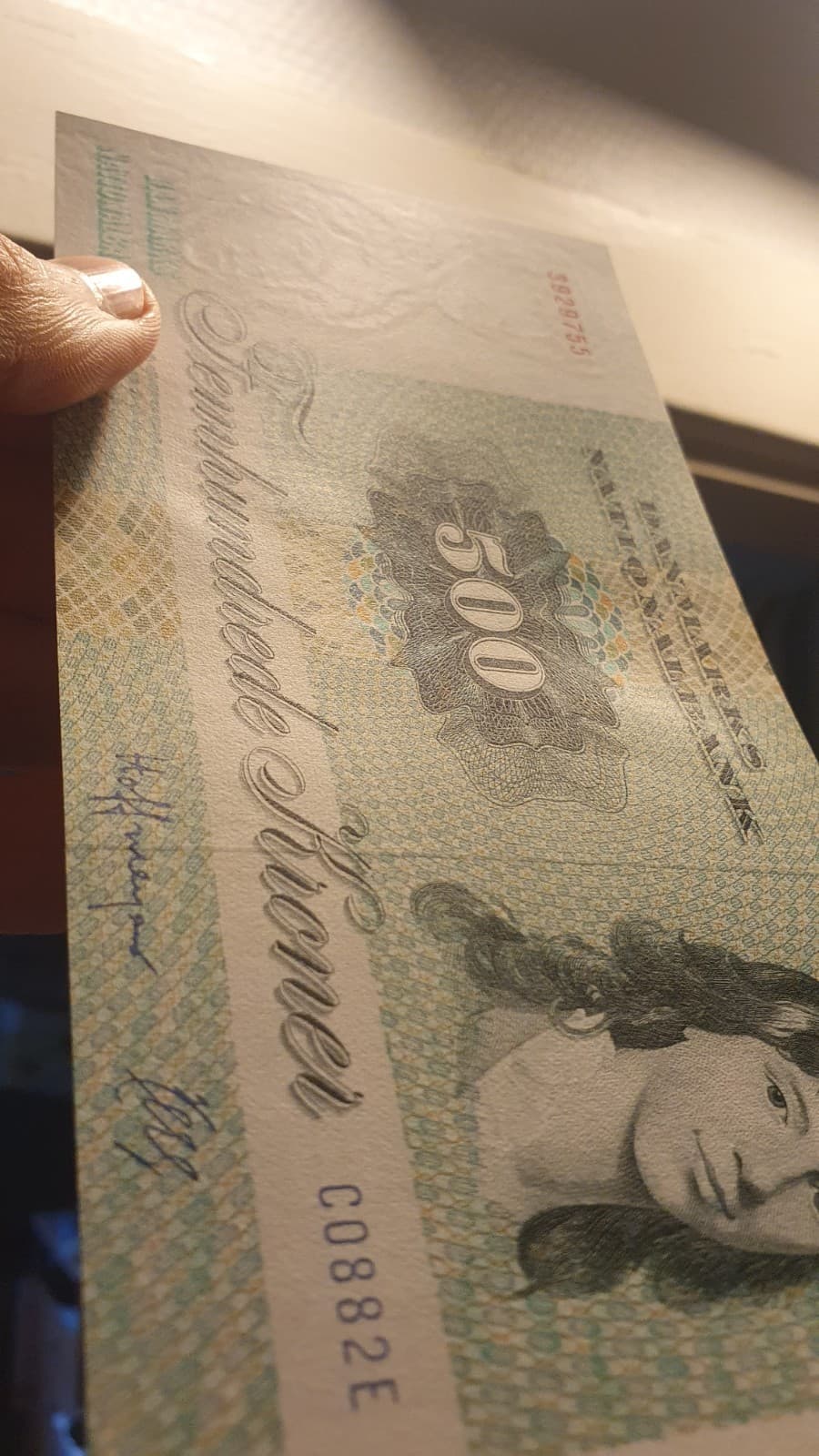 DENMARK 500 kroner 1972 - 1988; (1988) P-52, aUNC 4