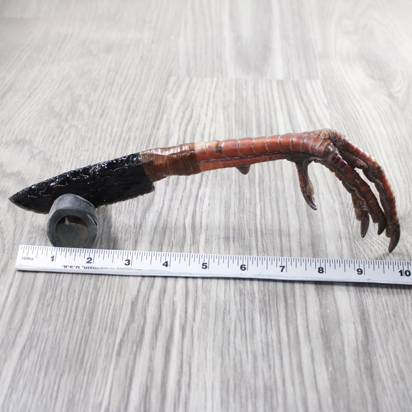 Turkey Foot Handle Obsidian Blade Ornamental Knife #935n  Mountain Man Knife 2