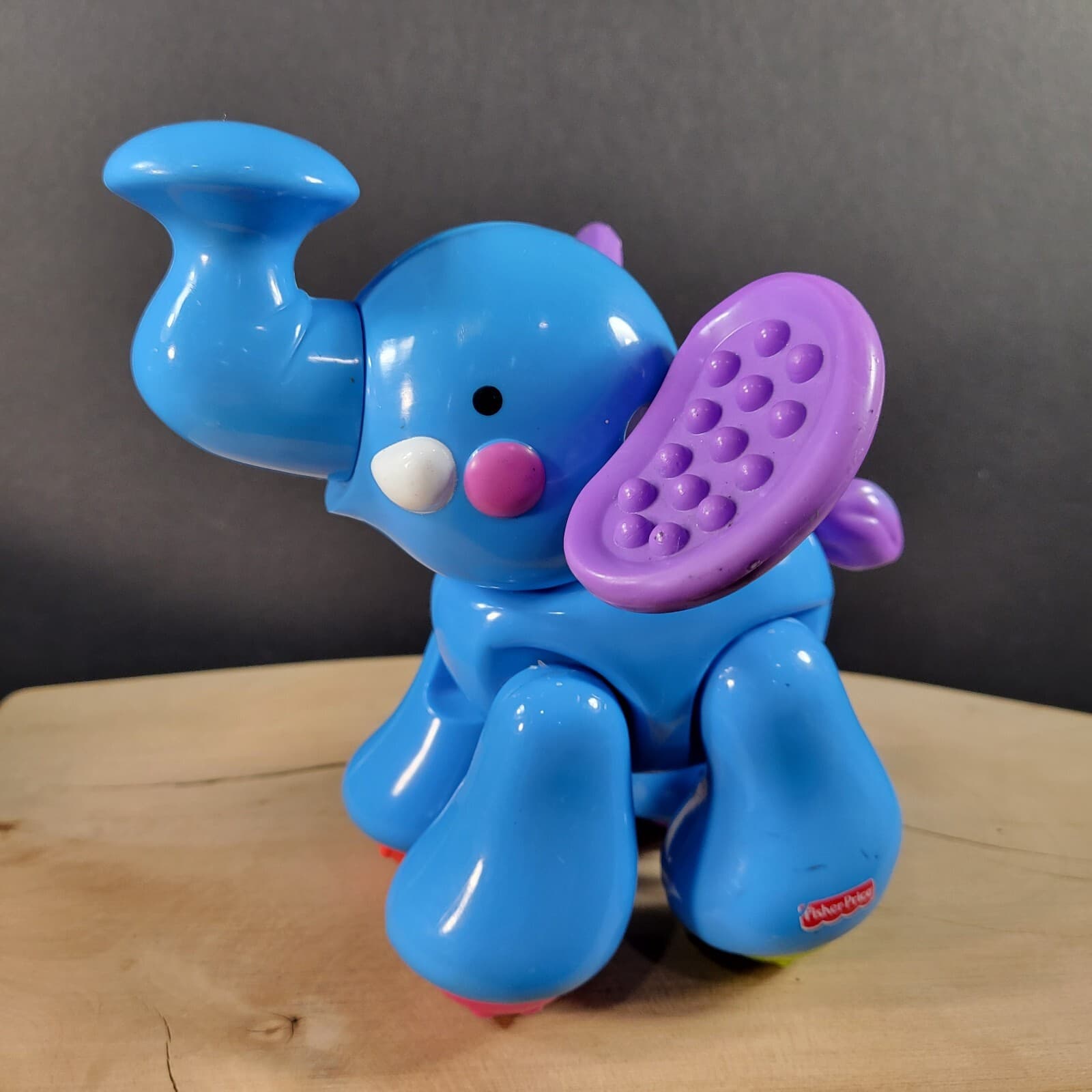 Fisher Price Blue Elephant Amazing Animals Sensory Jointed Click Clack Toy 4