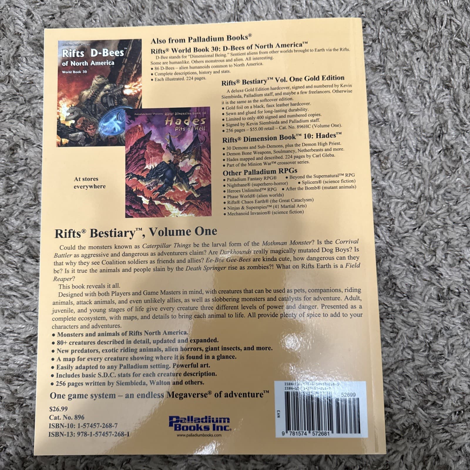 Rifts RPG: Bestiary Volume One 2019 2