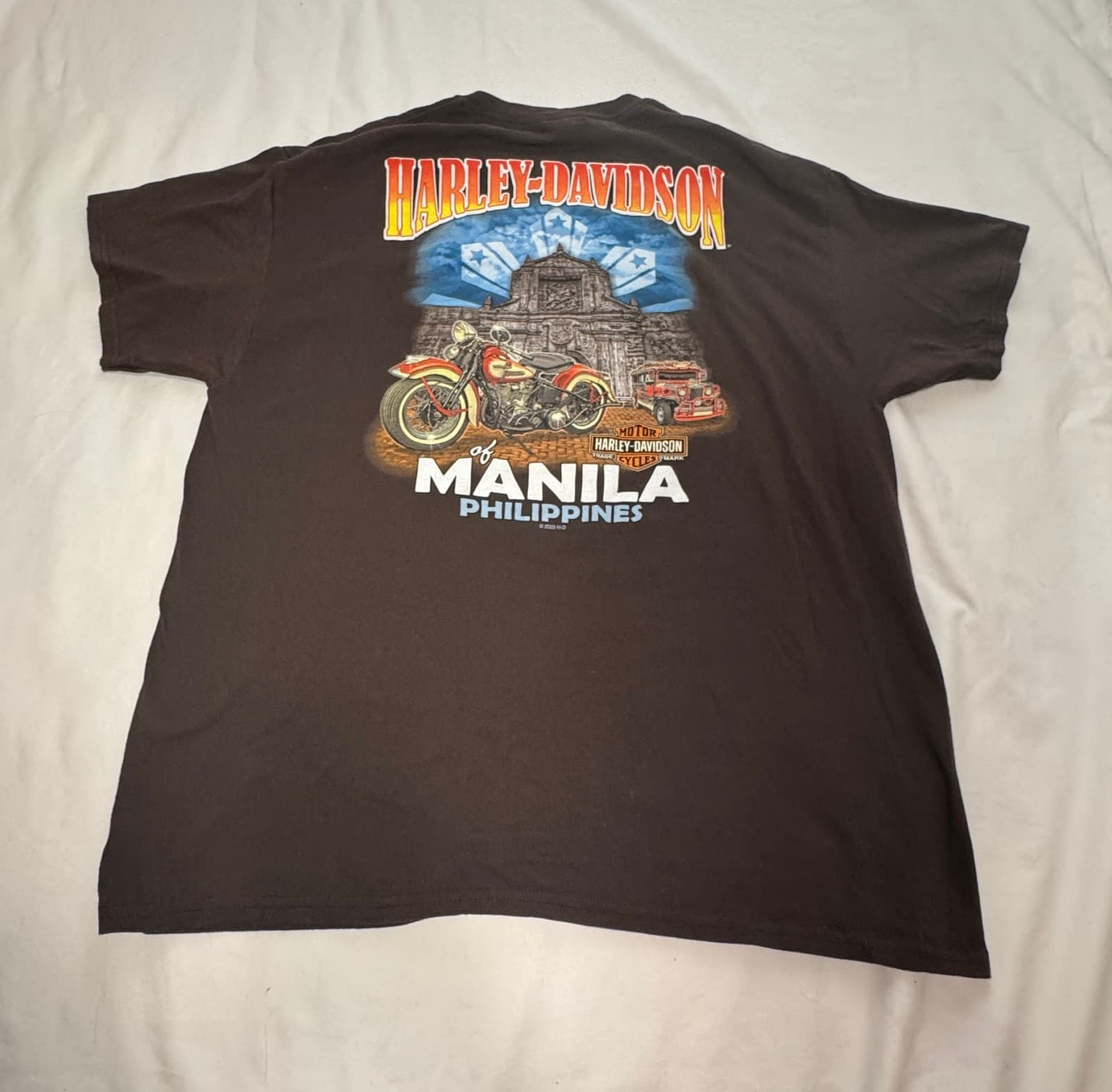 Men's Harley Davidson XL T-shirt Manila, Philppines Orange/Brown 2