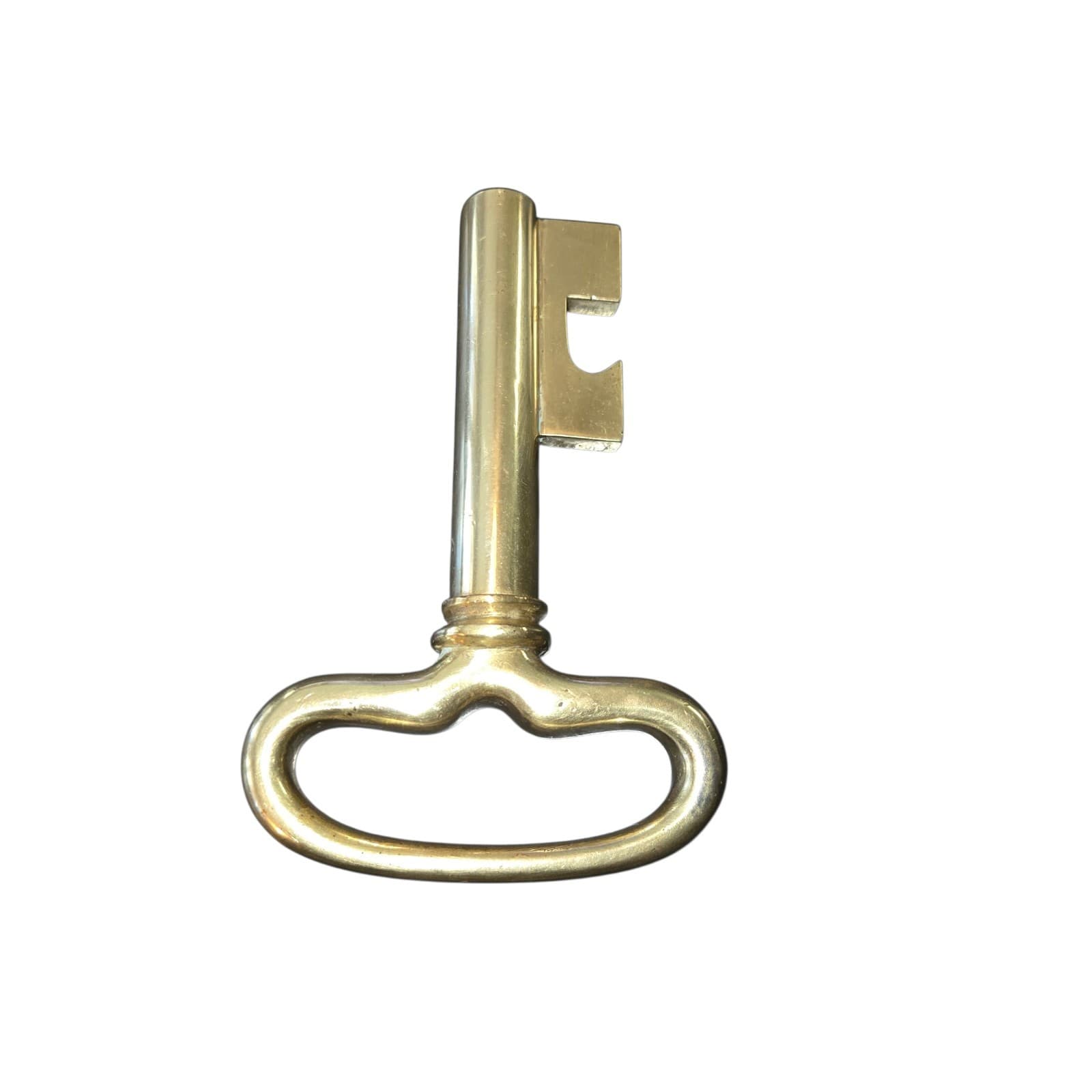 Carl Auböck Signed VTG '50's XL Brass Key Corkscrew Bottle Opener 6"X3.75"X0.75"