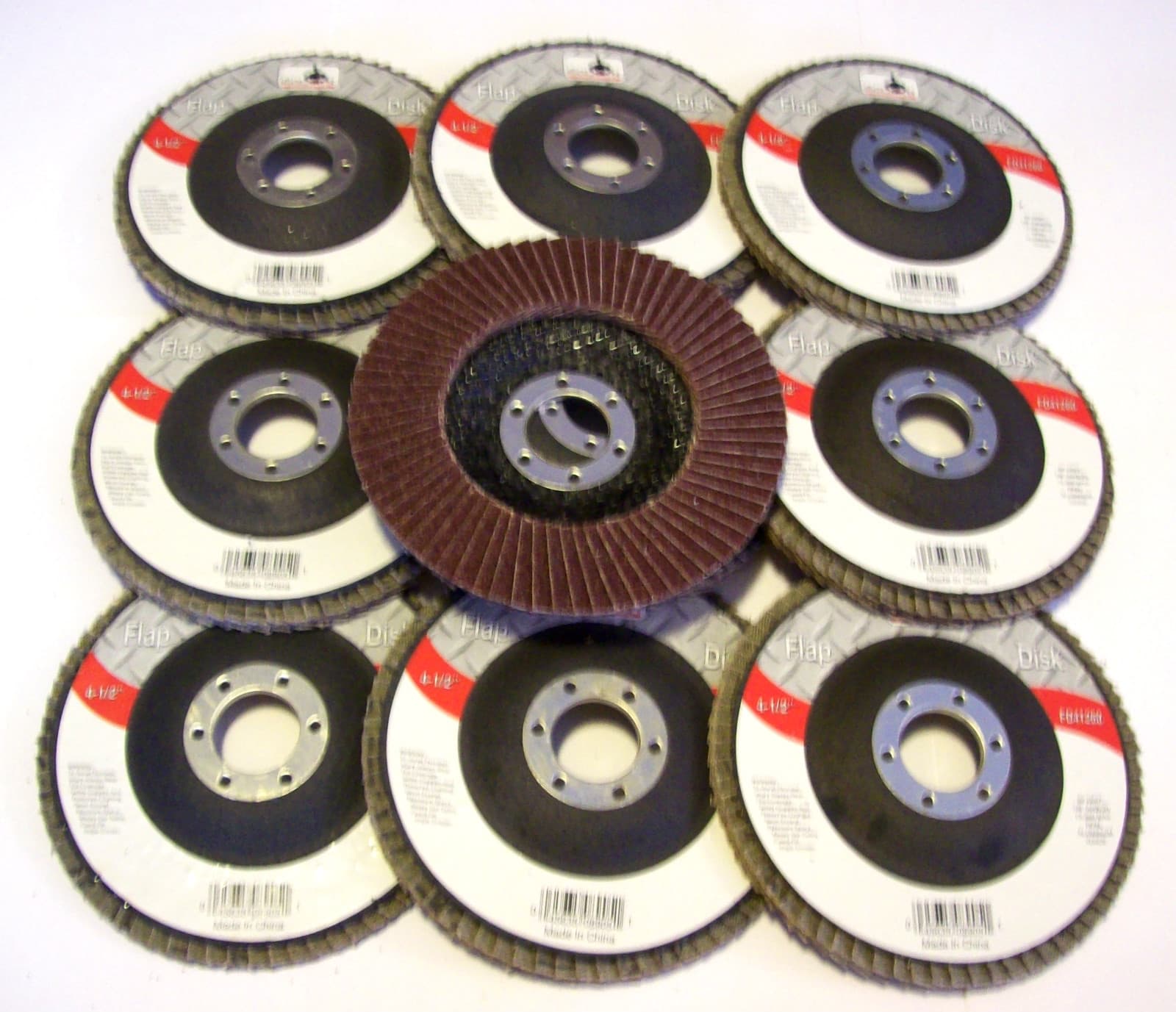 10 GOLIATH INDUSTRIAL 4-1/2" FLAP DISCS 40 GRIT FD41240 ANGLE GRINDER WHEEL 4.5"