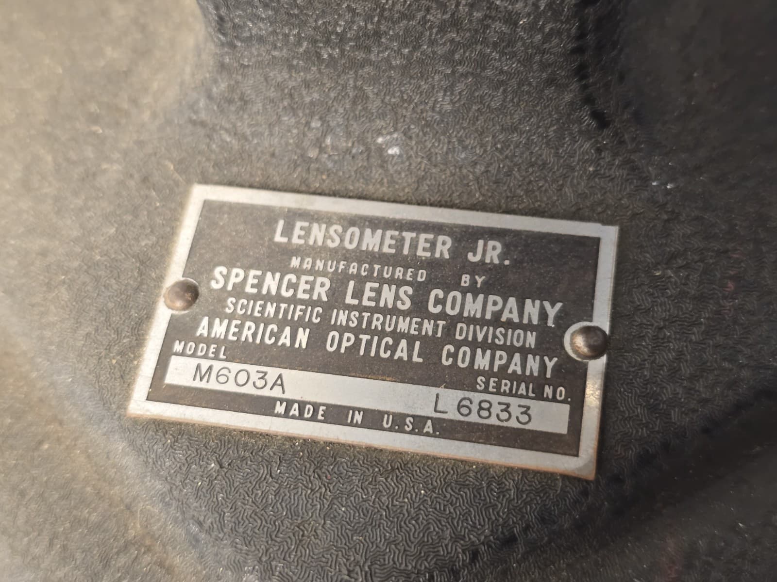 Vintage Spencer M603A American Optical Lensometer Jr Lens Optometry Optometrist 4