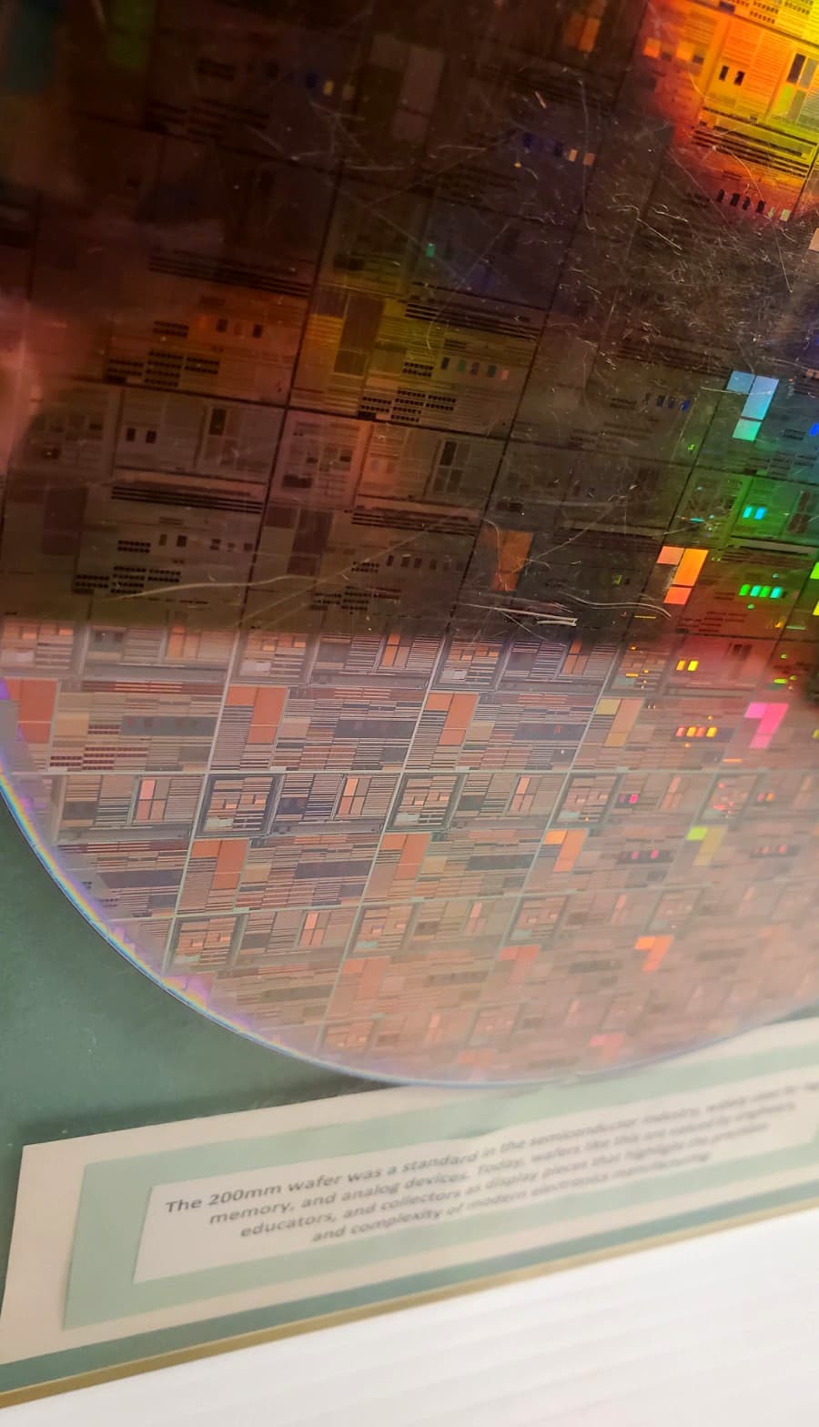 VTG Early 2000s 8" Silicon Semiconductor Wafer Integrated Circuit Chips in Frame 4