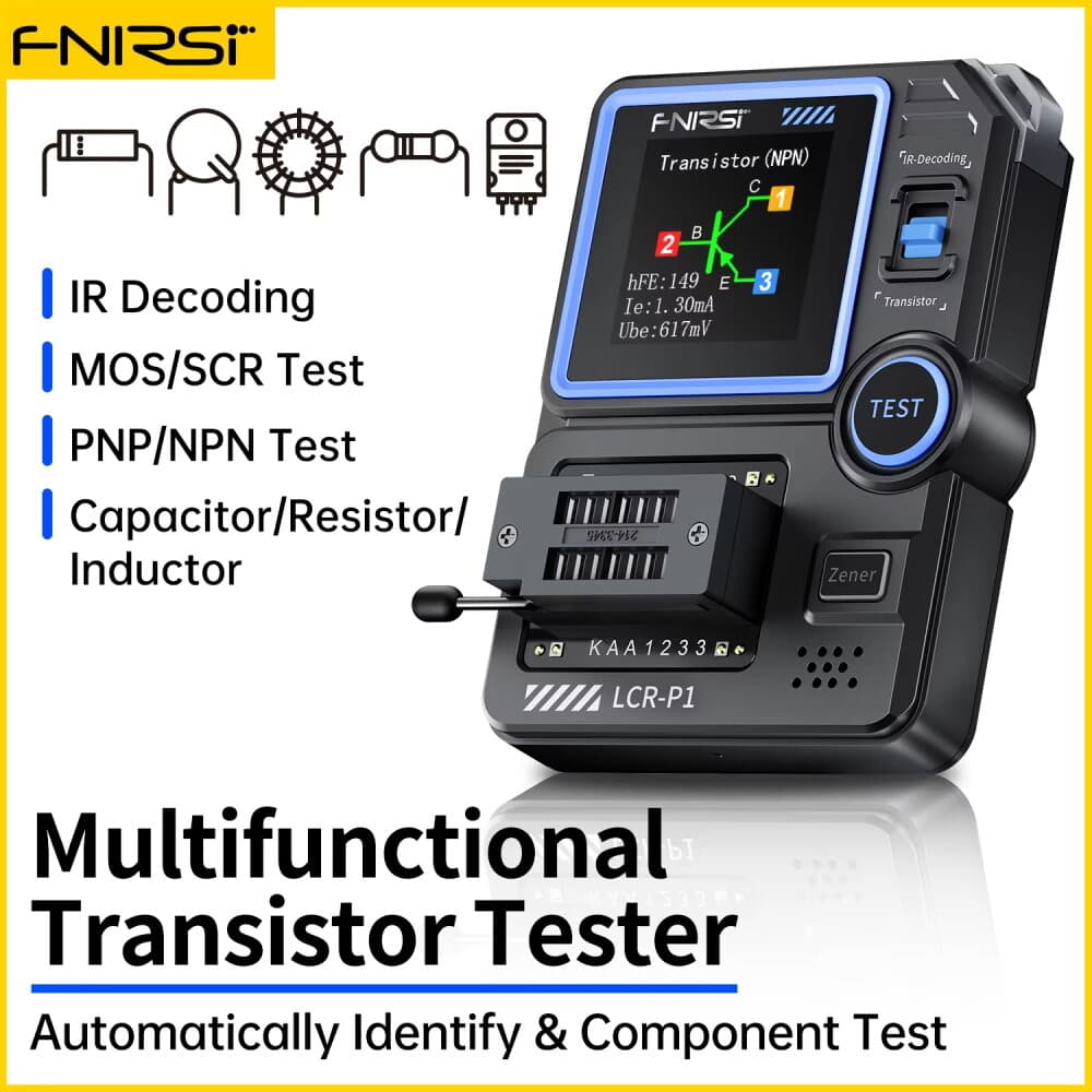 FNIRSI LCR-P1 Transistor Tester DiodeTriode Capacitance Meter NPN PNP MOSFET SMD 2