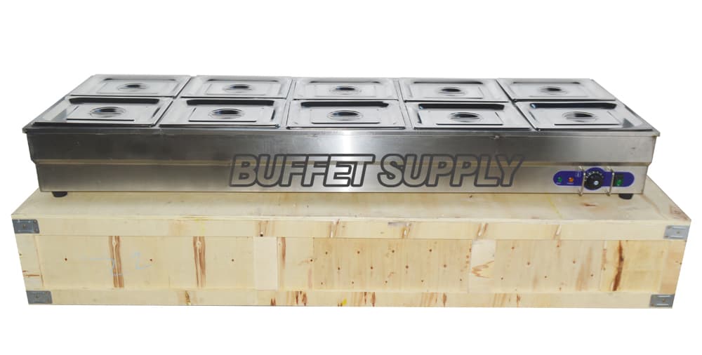 10-Pan Hot Well Steam Table Food Warmer Commercial Stainless Steel sneeze Guard 4