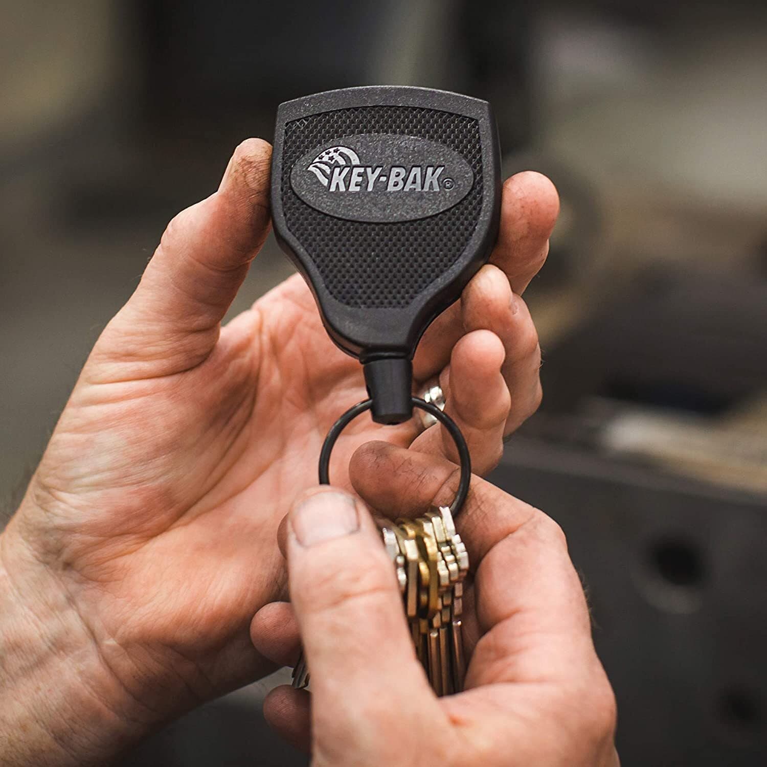 KEY-BAK SUPER48 Locking Retractable Keychain, Steel Belt Clip, Made in the USA 3