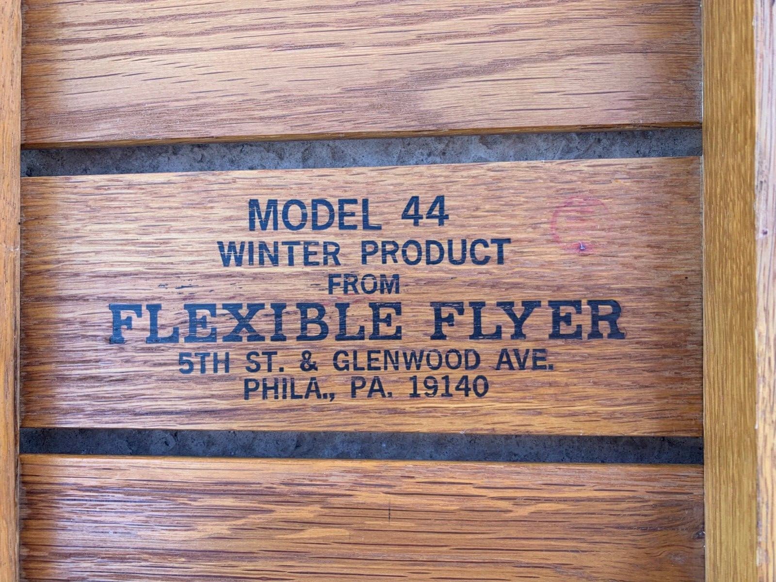Vintage 1960s Flexible Flyer Sled Model 44 Winter Product Philadelphia, PA 3