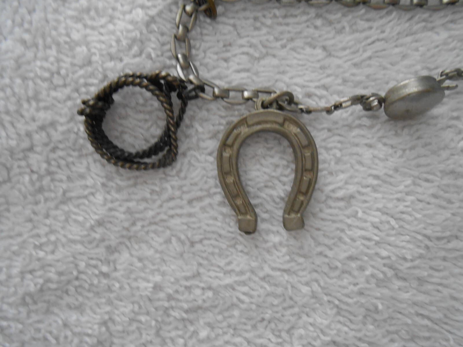 OLD VTG LITTLE GIRLS COWGIRL CHARM BRACELET 2