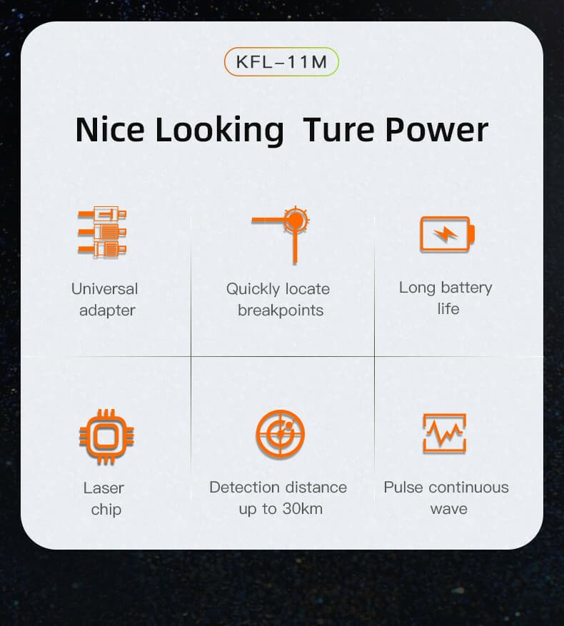 30mw KomShine KFL-11M Visual Fault Locator VFL Fiber Checker With LED Up to 30KM 3