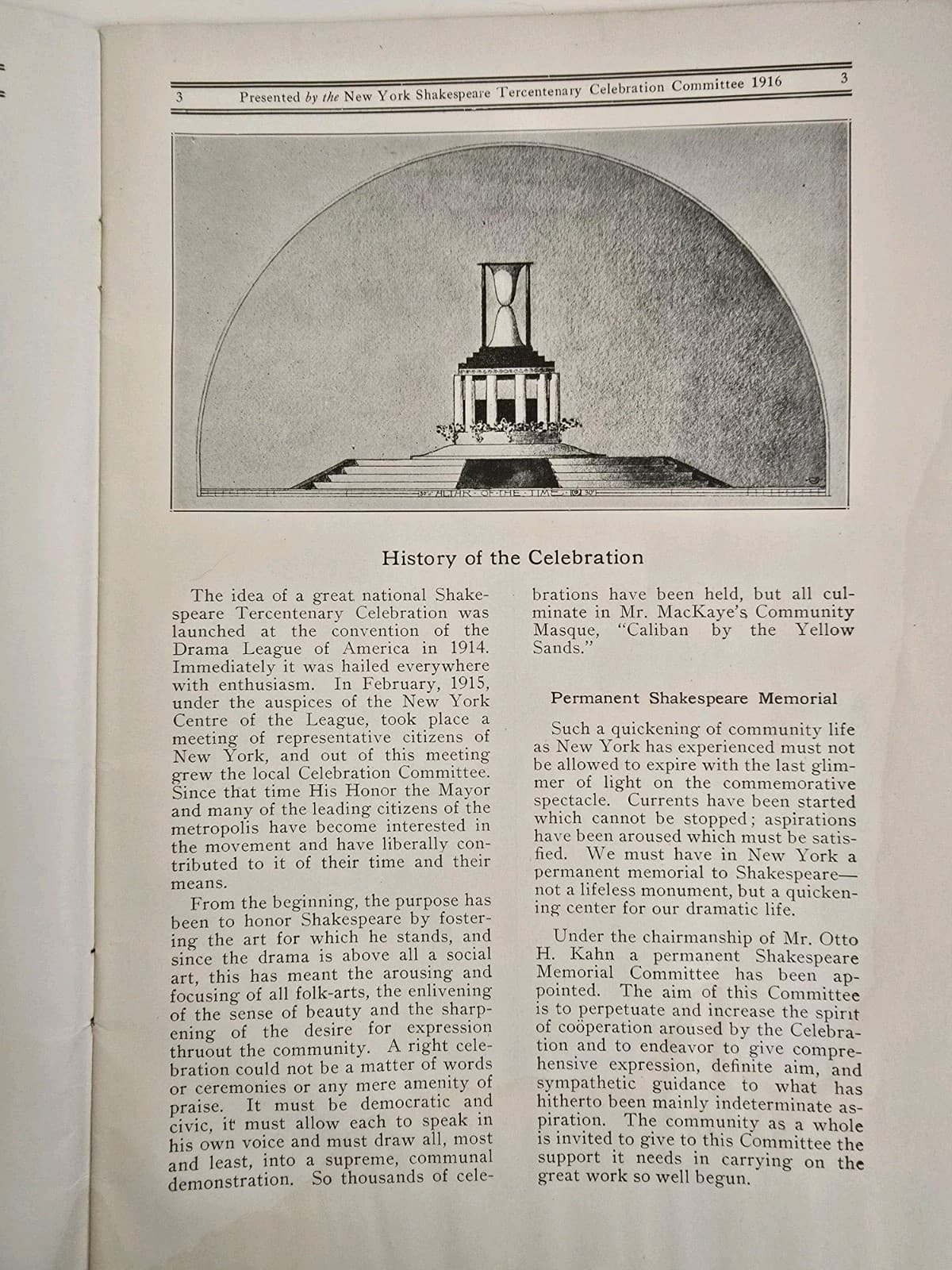 1916 Antique CALIBAN Program NYC Shakespeare Tercentenary Celebration ILLUST SC 3