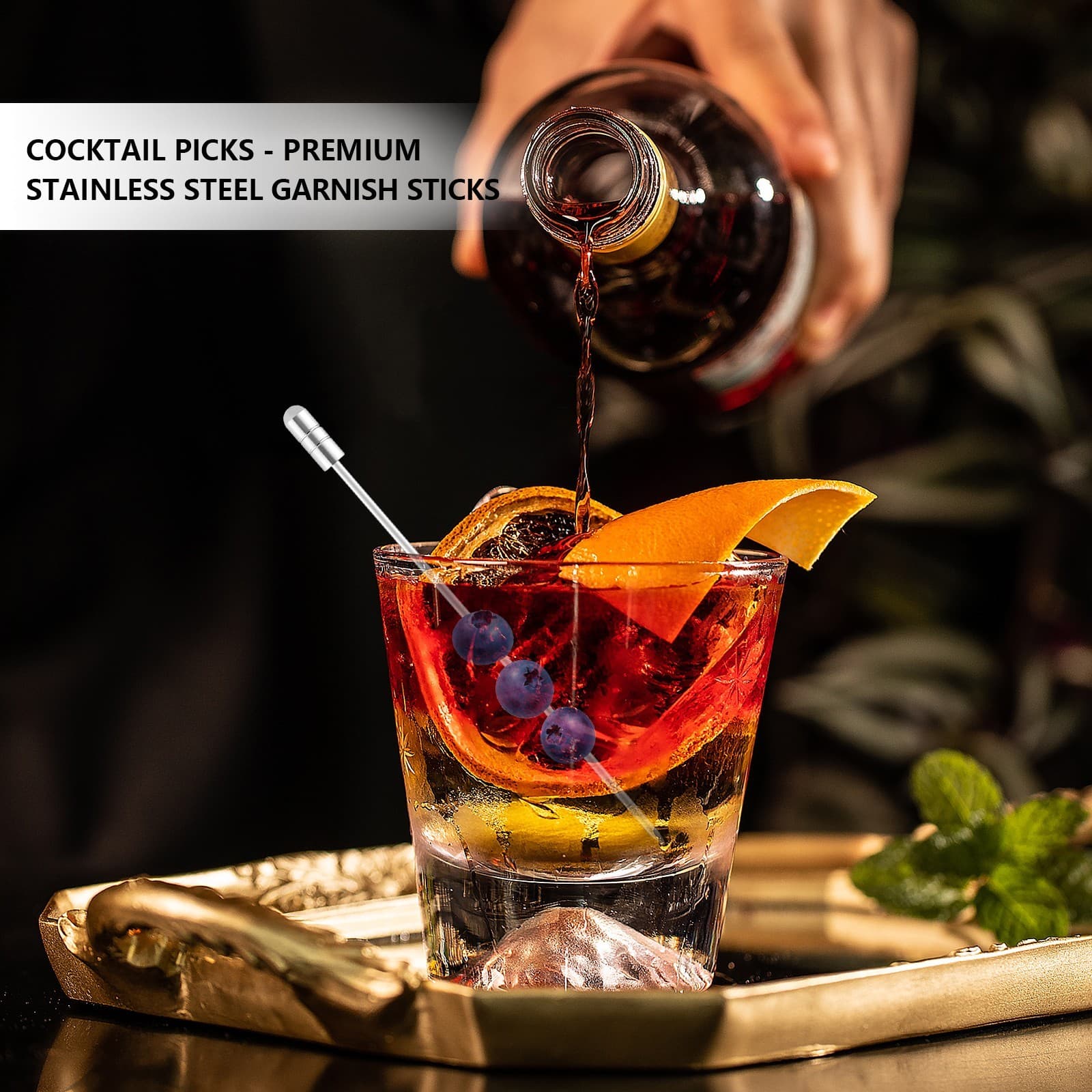 15 PCS Stainless Steel Cocktail Picks Martini Picks Set 4