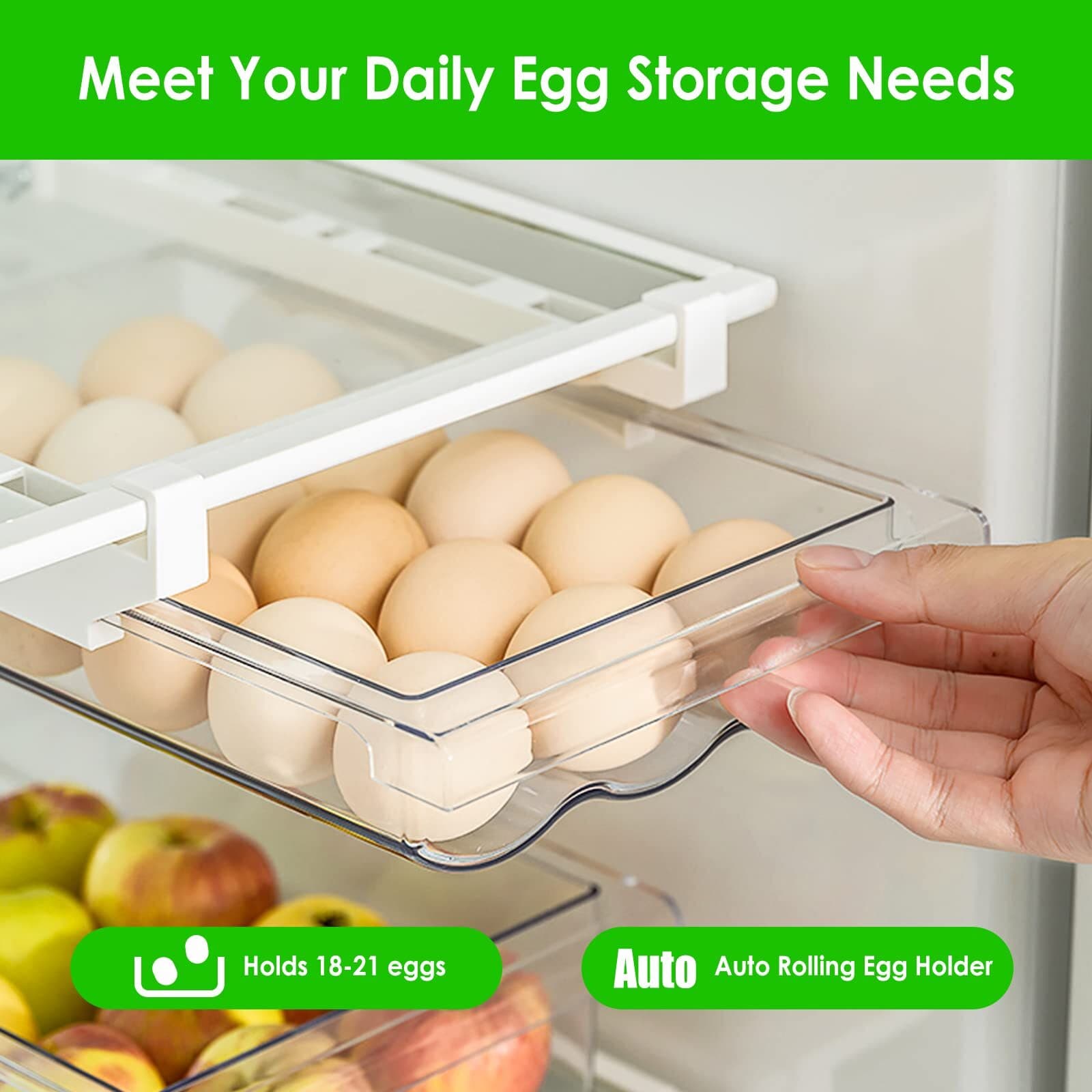 1 Pcs Pull Out Refrigerator Egg Drawer Organizer Bins Hanging Storage Trays 2