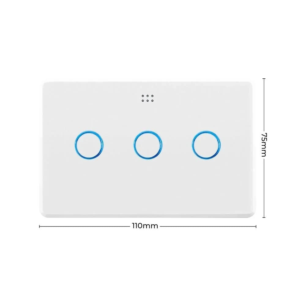 DETA White Gloss Grid Connect Smart Triple Gang Touch Light Switch Series 3 4