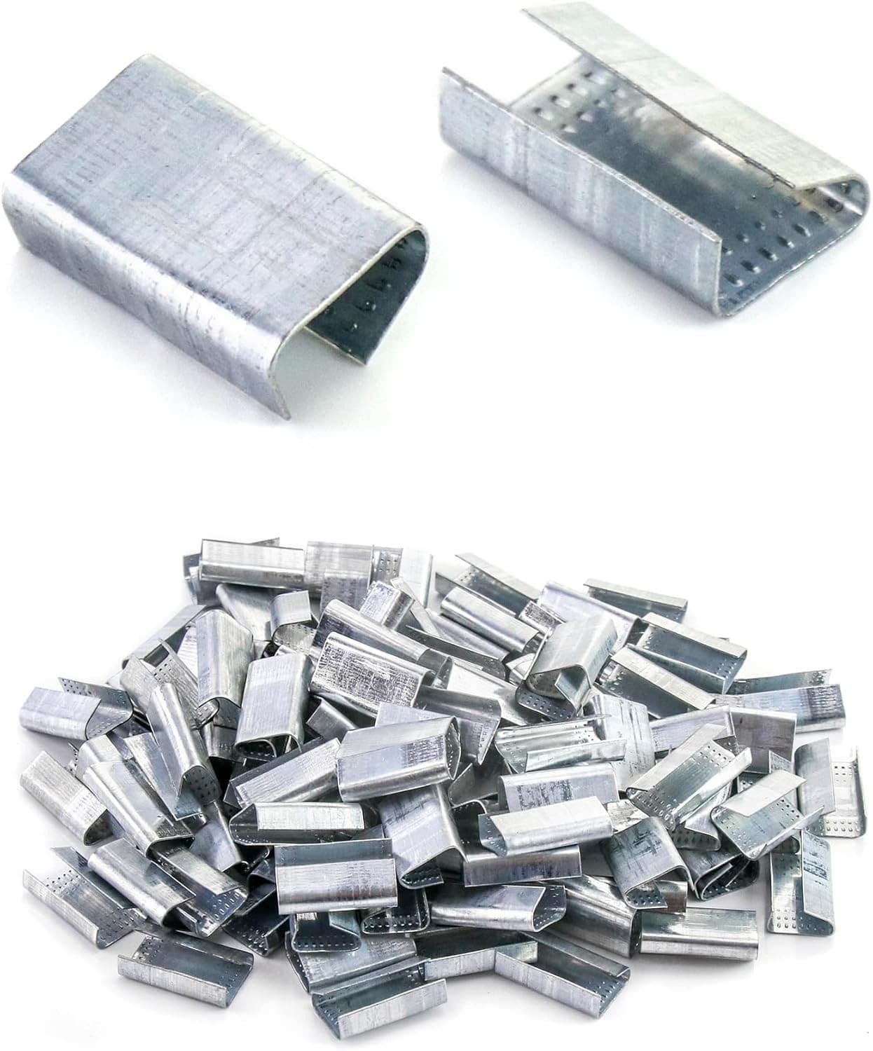 Seals for 1/2" Strap Width Steel Strapping, 500 Pcs Metal Clips for Firmly Secur