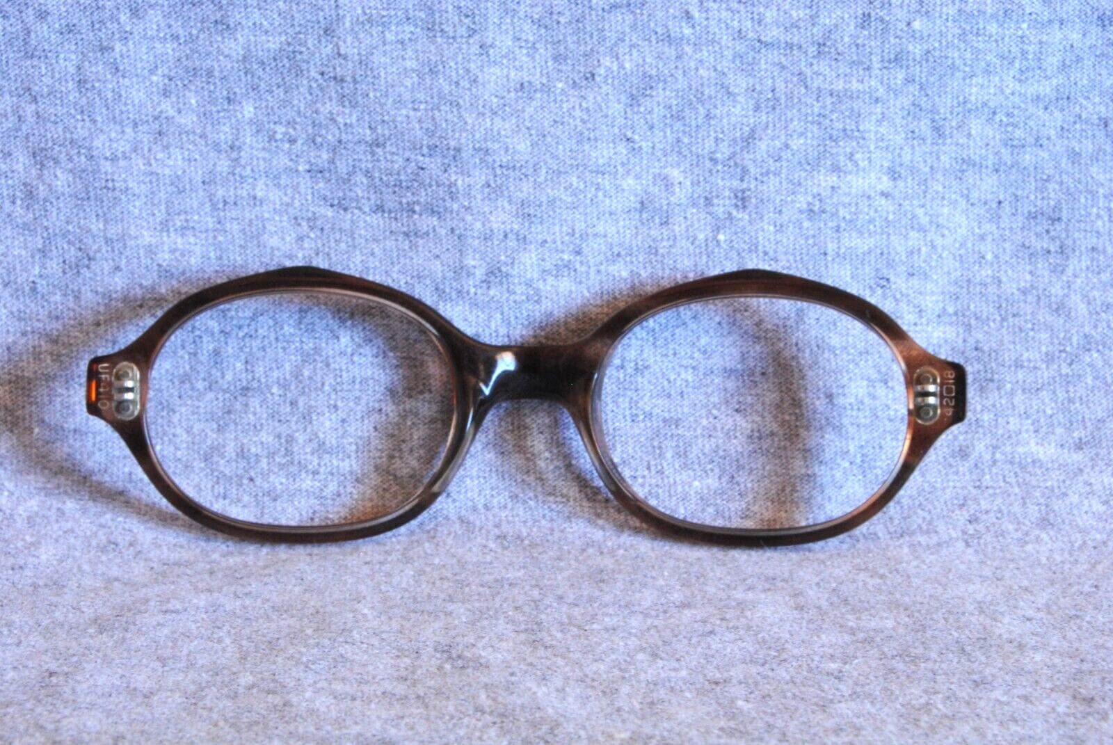 uf 410 eyeglass frame front brown 42-18 2