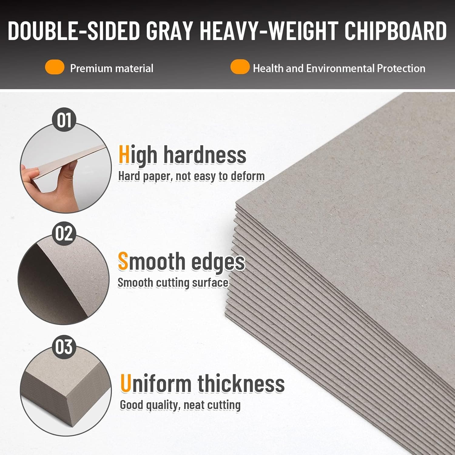 10 Chipboard Sheets 8.5 X 11", 22Pt  Board for Bookbinding, Cardboard for Crafts 3